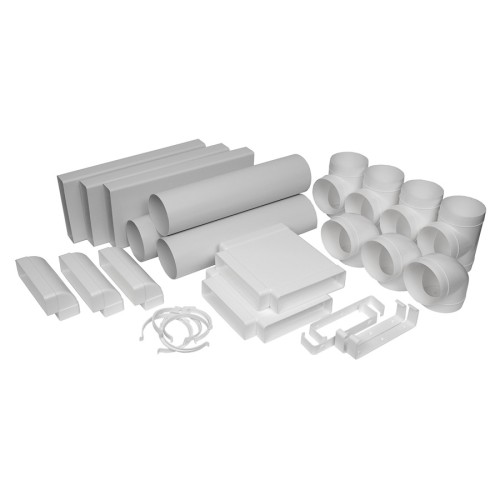 plastic rectangular 220x55mm, round system Ø125mm