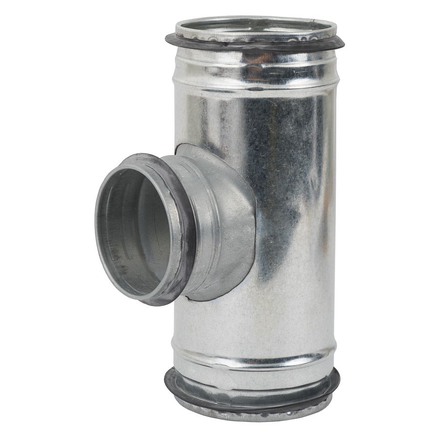 T-joint metal, Ø200-Ø125mm with rubber, extruded