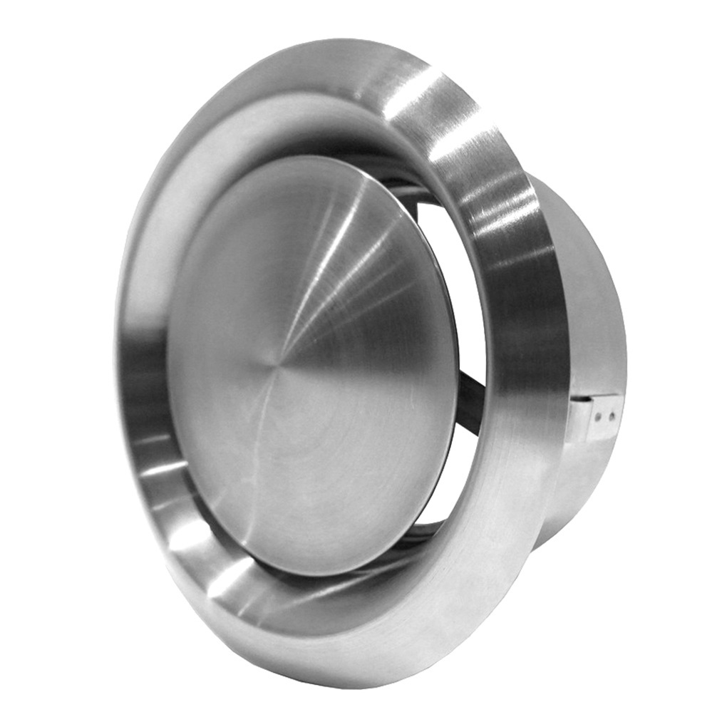 Tellerventil aus Metall, universell, Ø125mm, inox