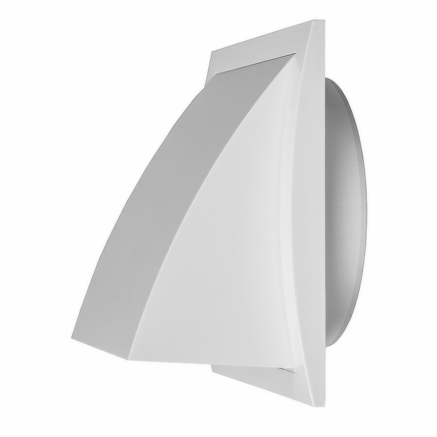 kratka z tworzywa sztucznego, 148x153mm, Ø100mm, zewnętrzny, z zaworem zwrotnym
