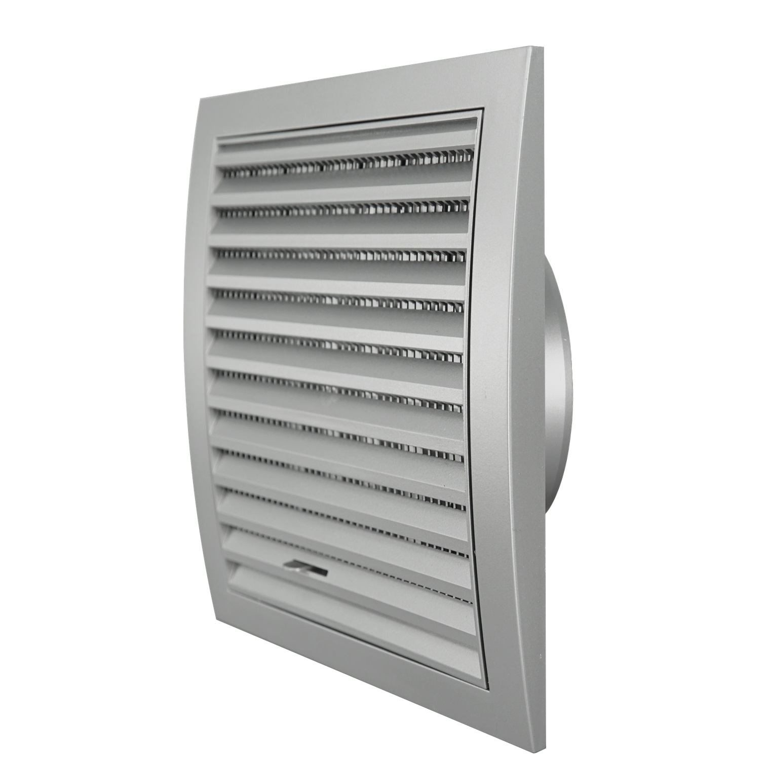 grille en plastique, 190x190mm, Ø125mm, ajustable, argent