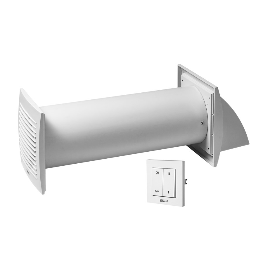 récupérateur de chaleur mural E-EXTRA, Ø125mm avec un interrupteur mural